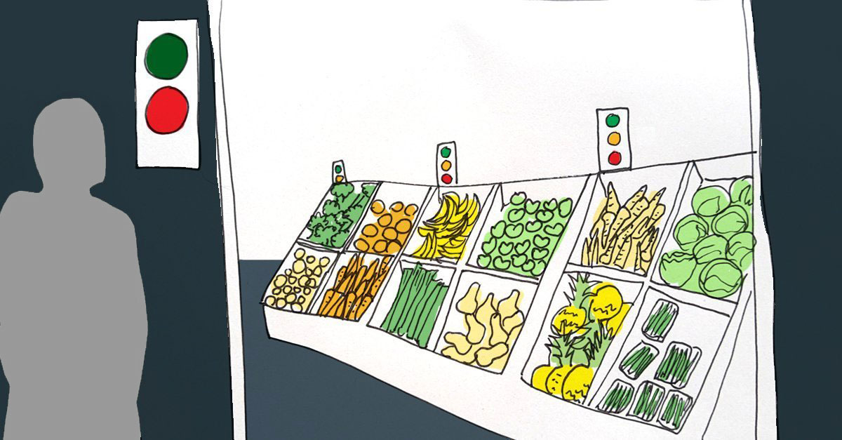 Supermarket carbon info illustration by Lucy Russell-Bates