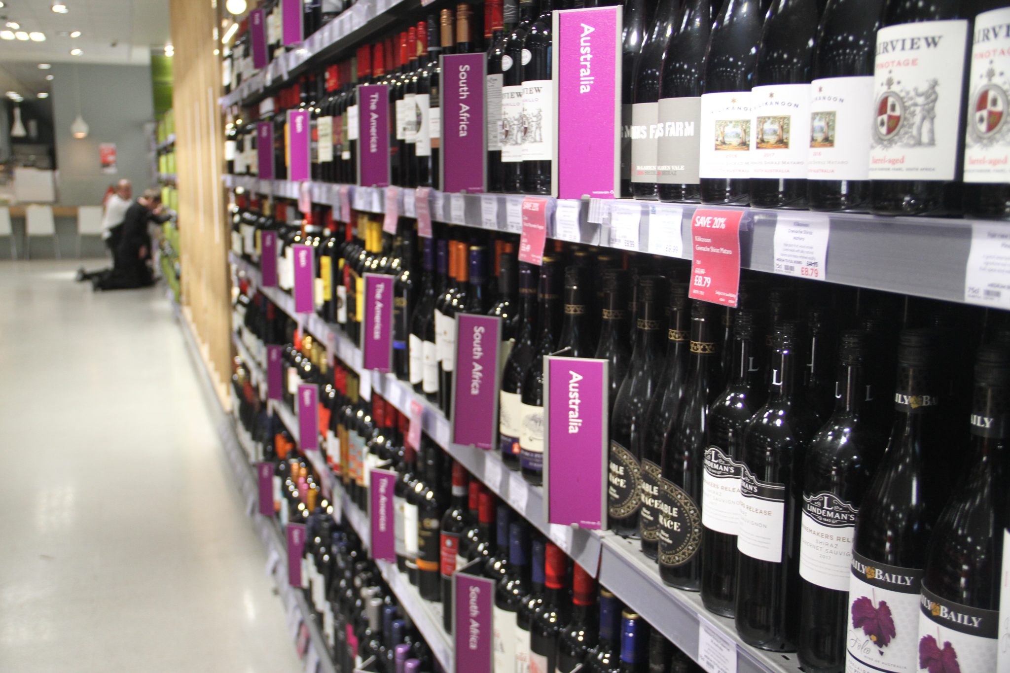 Supermarket wine shelves